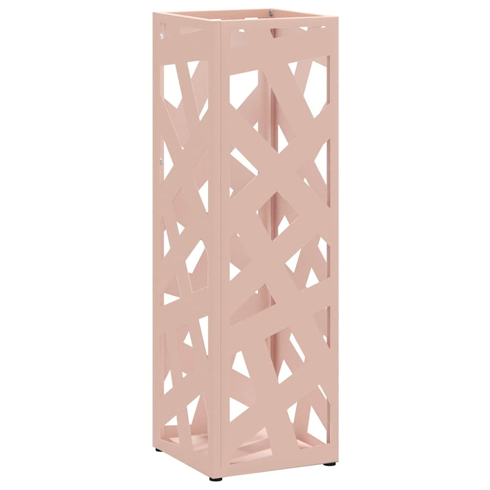 Vidaxl paraplu standaard met opslag roze 15,5 x 15,5 x 49 cm metaal