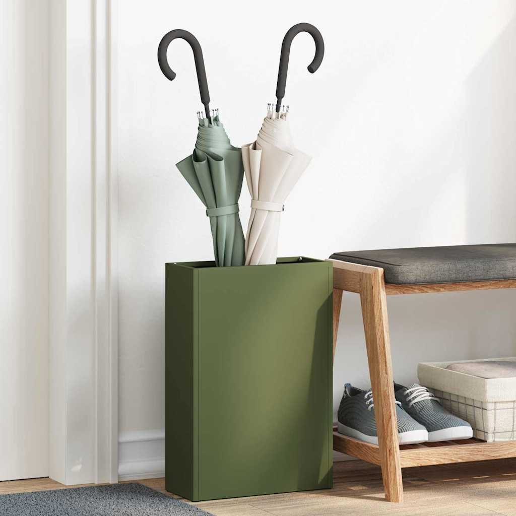 Vidaxl paraplu standaard olijfgroen 28 x 12 x 41 cm staal