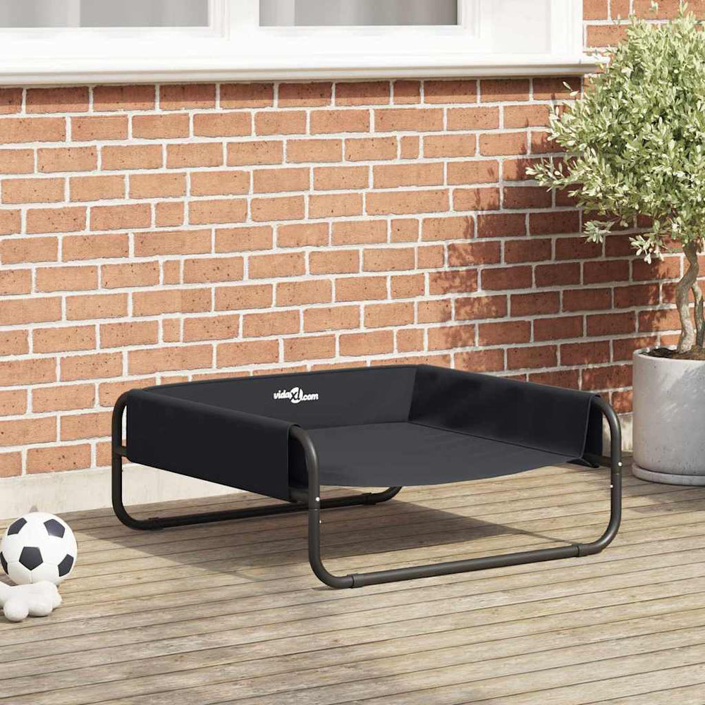 Vidaxl hondenbed zwart 75 x 75 x 30 cm staal