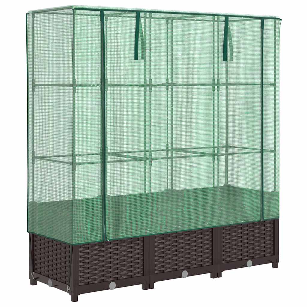 Vidaxl plantenbak verhoogd met kashoes 120x40x138 cm rotanlook