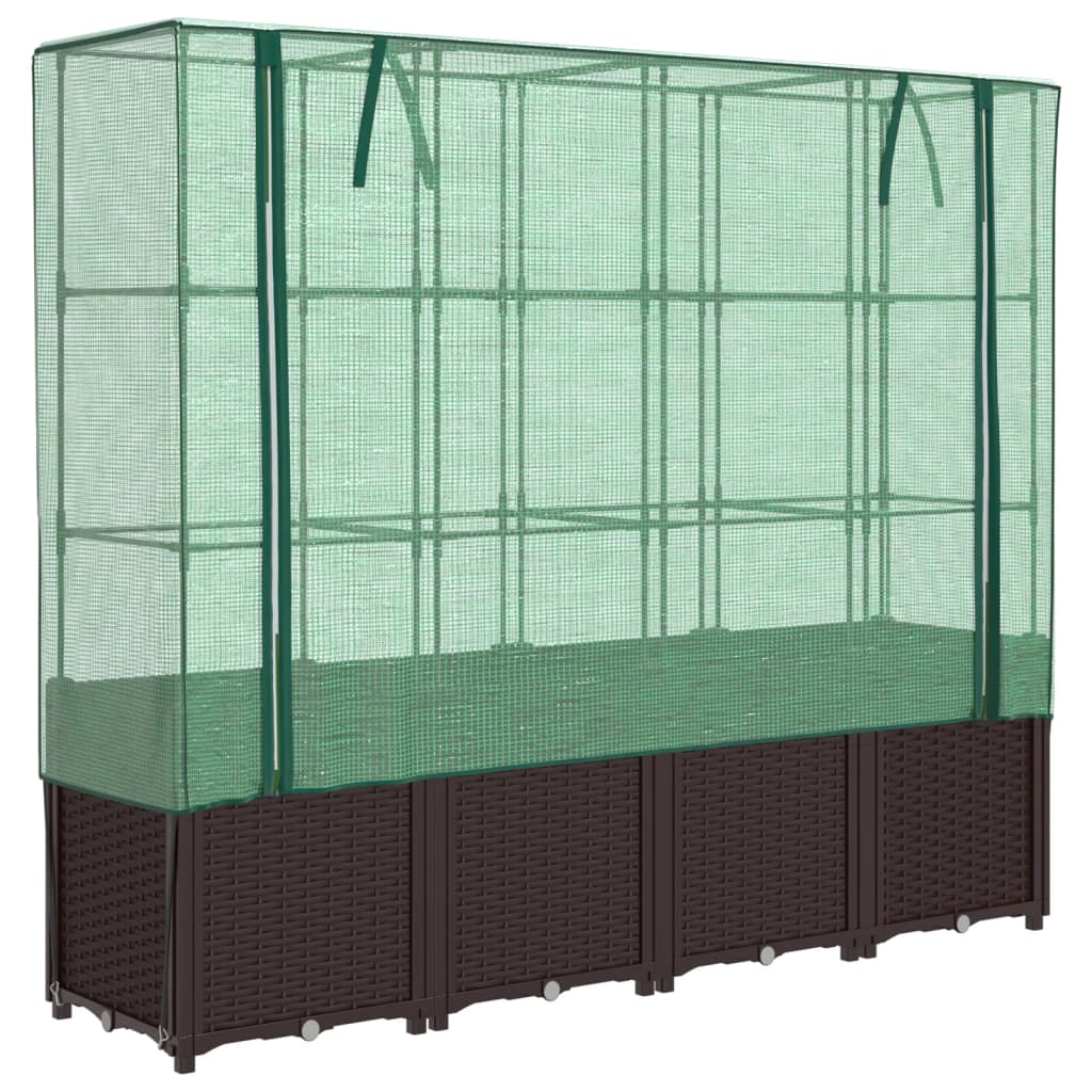 Vidaxl plantenbak verhoogd met kashoes 160x40x153 cm rotanlook