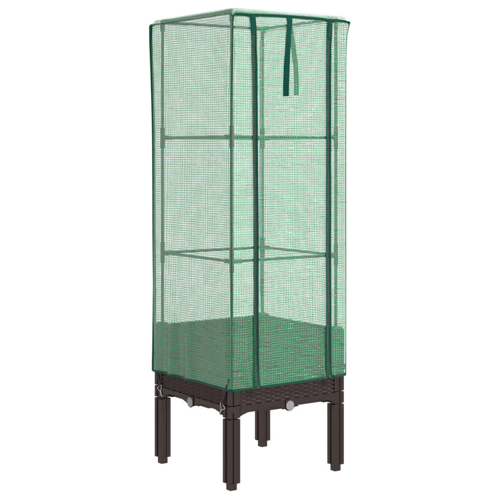 Vidaxl plantenbak verhoogd met kashoes 40x40x140 cm rotanlook
