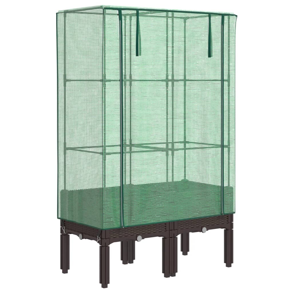 Vidaxl plantenbak verhoogd met kashoes 80x40x140 cm rotanlook