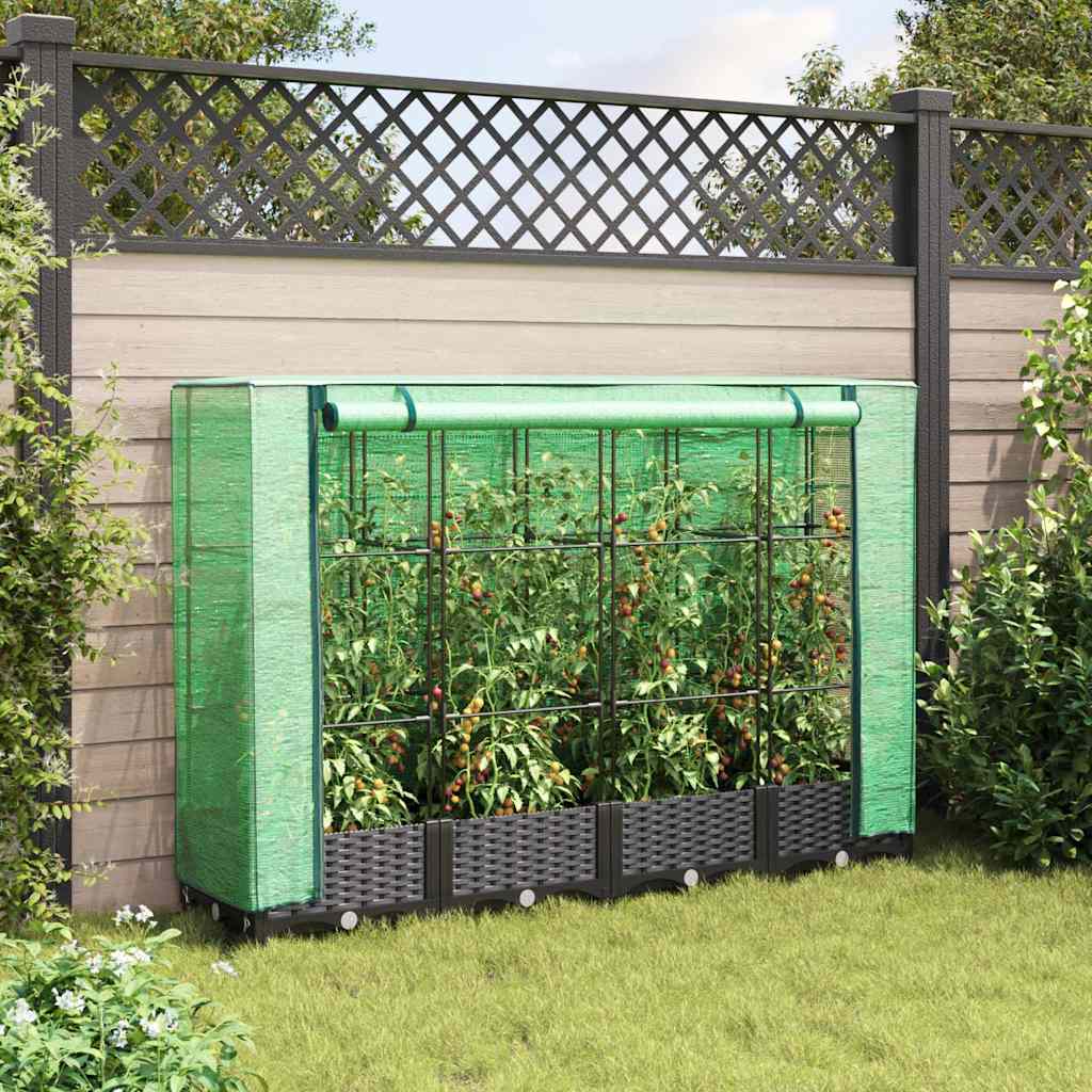 VidaXL Plantenbak verhoogd met kashoes 160x40x123 cm rotanlook