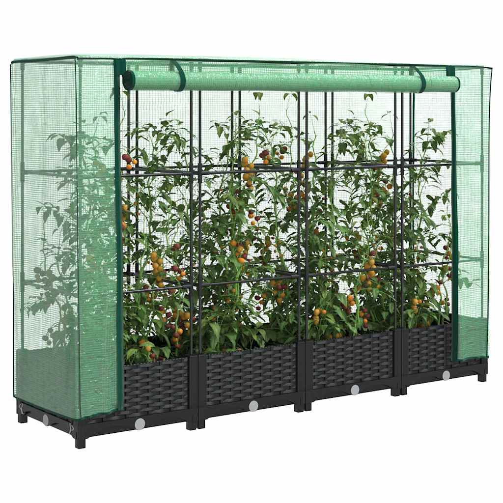 VidaXL Plantenbak verhoogd met kashoes 160x40x123 cm rotanlook