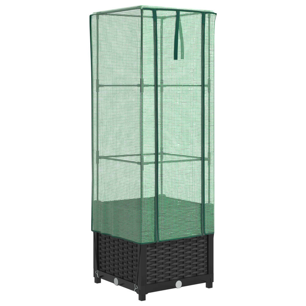 VidaXL Plantenbak verhoogd met kashoes 40x40x139 cm rotanlook