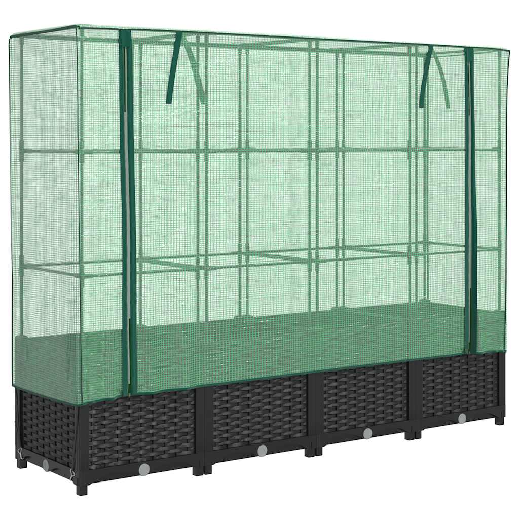 VidaXL Plantenbak verhoogd met kashoes 160x40x138 cm rotanlook