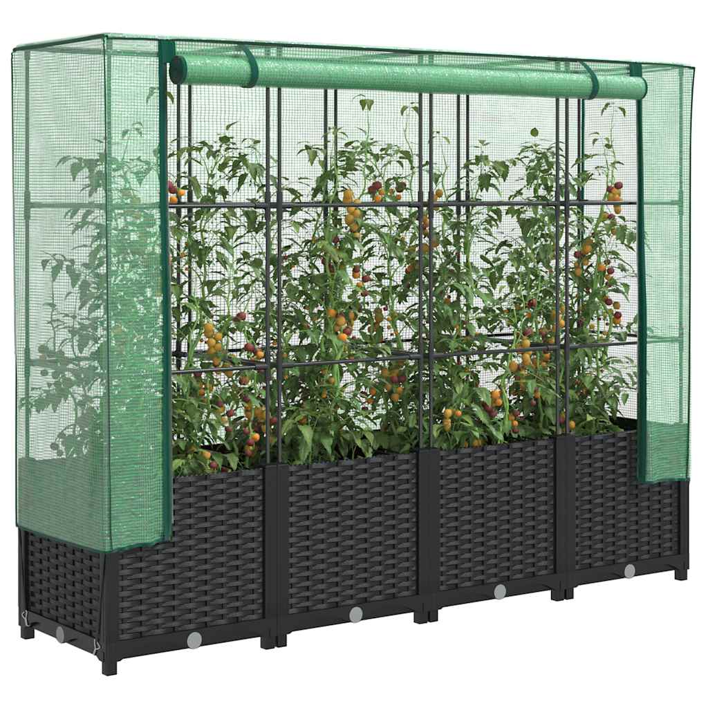 VidaXL Plantenbak verhoogd met kashoes 160x40x138 cm rotanlook
