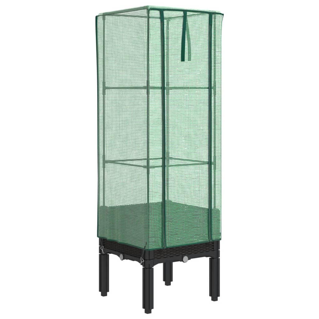 Vidaxl plantenbak verhoogd met kashoes 40x40x140 cm rotanlook