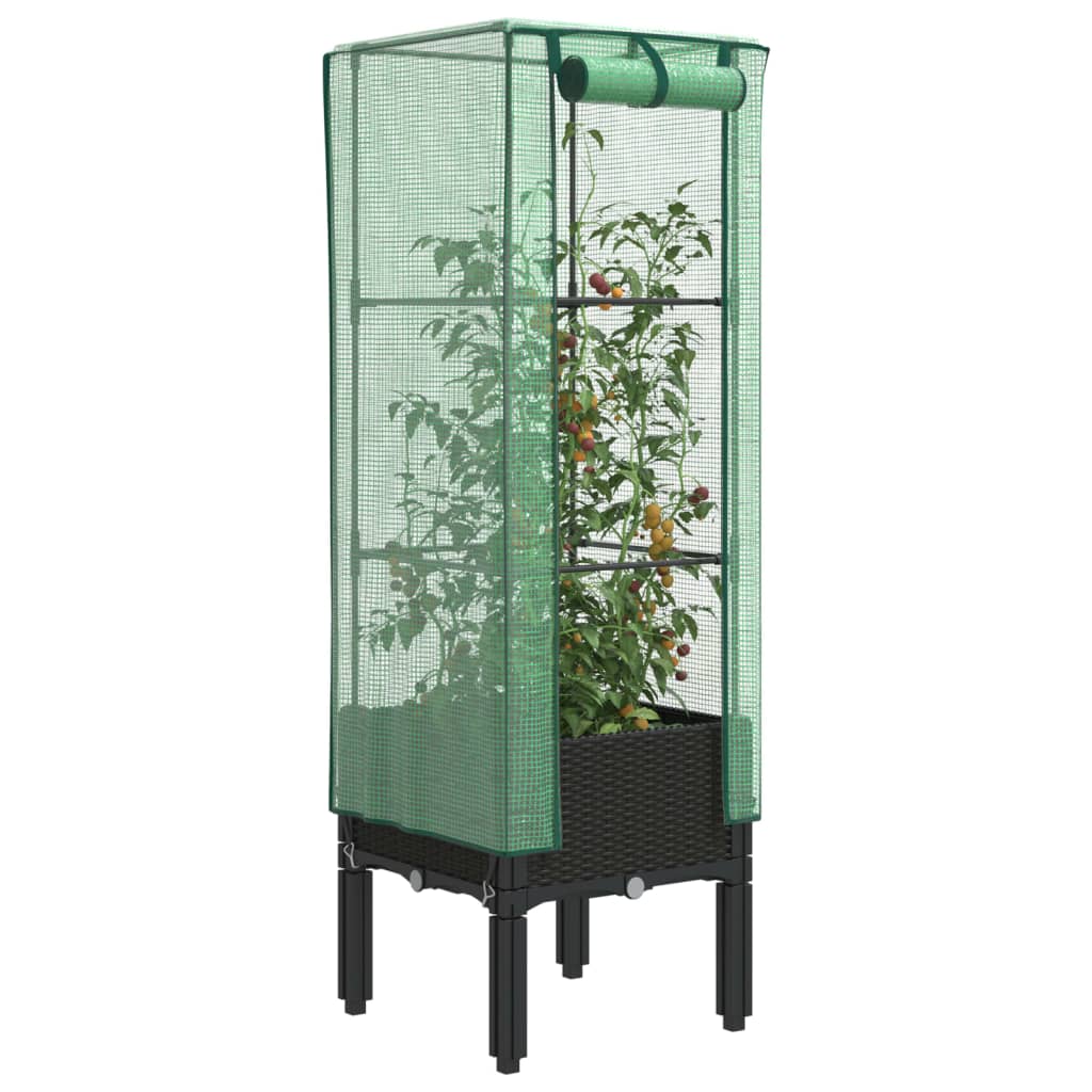 Vidaxl plantenbak verhoogd met kashoes 40x40x140 cm rotanlook