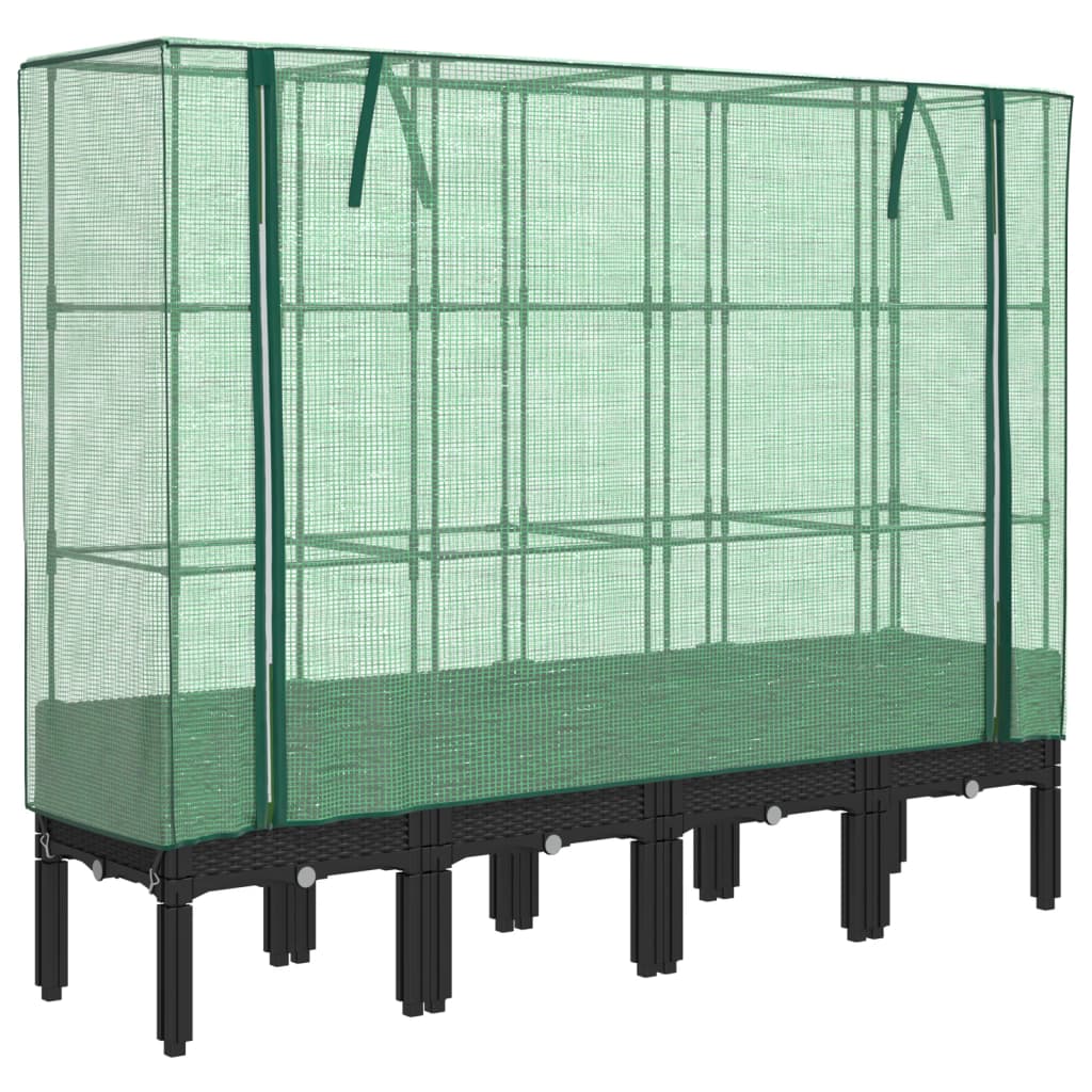 Vidaxl plantenbak verhoogd met kashoes 160x40x140 cm rotanlook