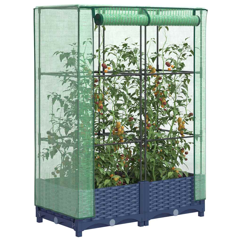 VidaXL Plantenbak verhoogd met kashoes 80x40x123 cm rotanlook