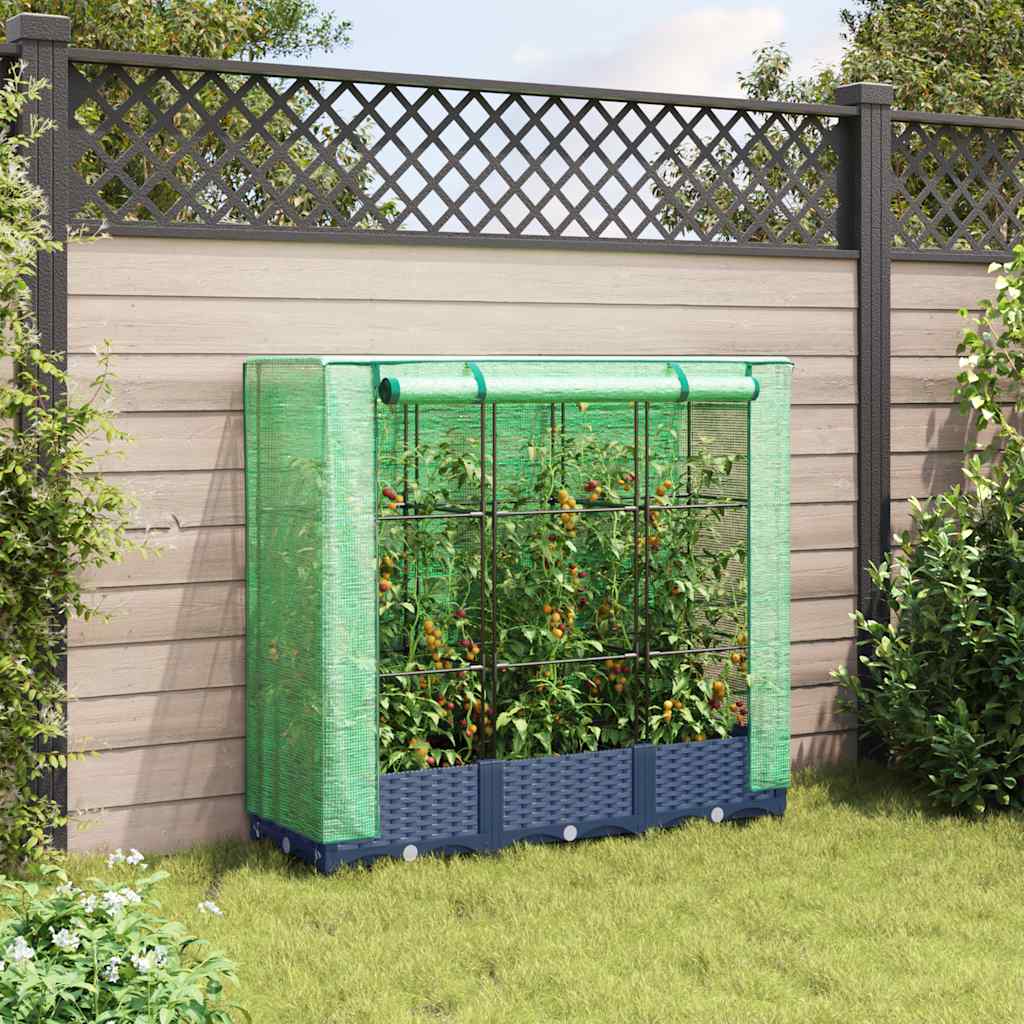 Vidaxl plantenbak verhoogd met kashoes 120x40x123 cm rotanlook