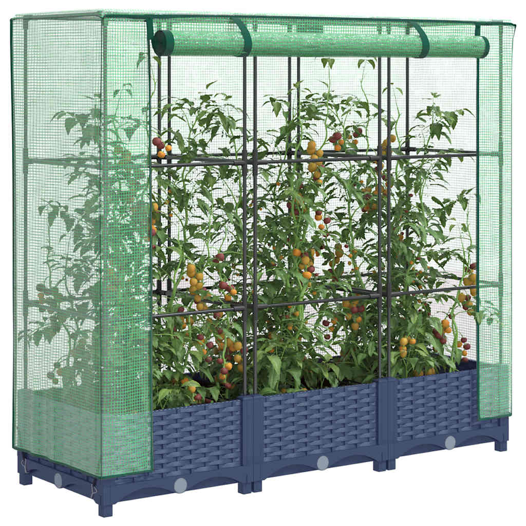 Vidaxl plantenbak verhoogd met kashoes 120x40x123 cm rotanlook