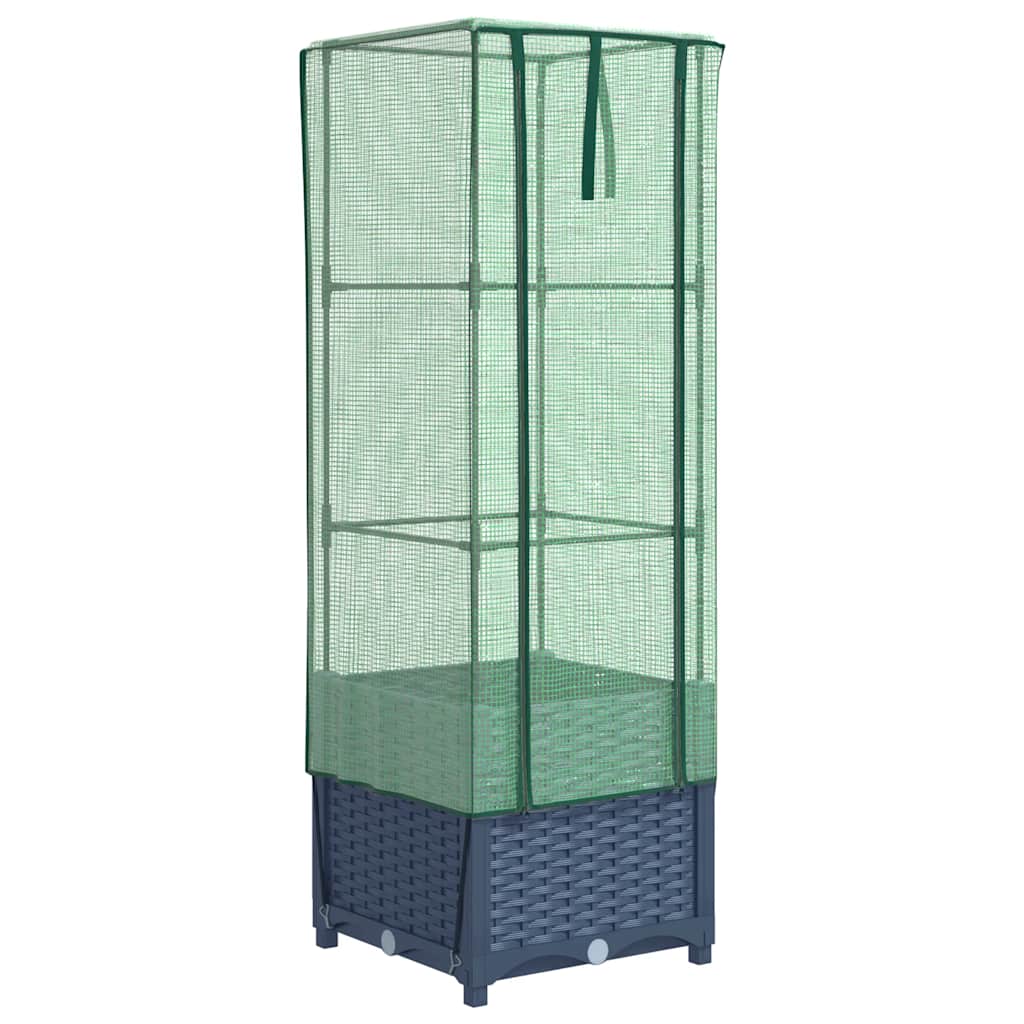 Vidaxl plantenbak verhoogd met kashoes 40x40x139 cm rotanlook