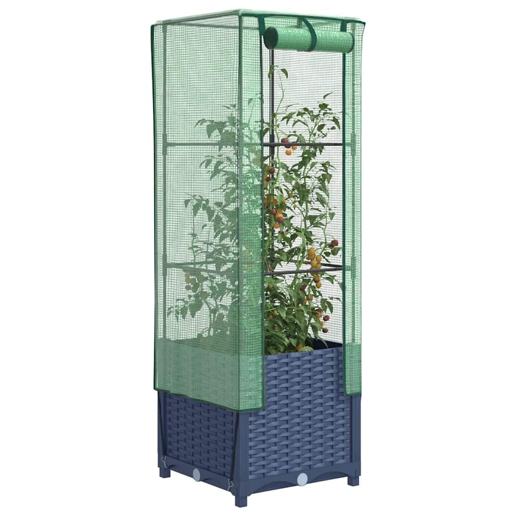 Vidaxl plantenbak verhoogd met kashoes 40x40x139 cm rotanlook