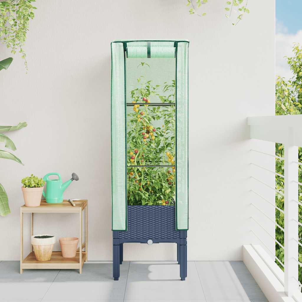 Vidaxl plantenbak verhoogd met kashoes 40x40x140 cm rotanlook