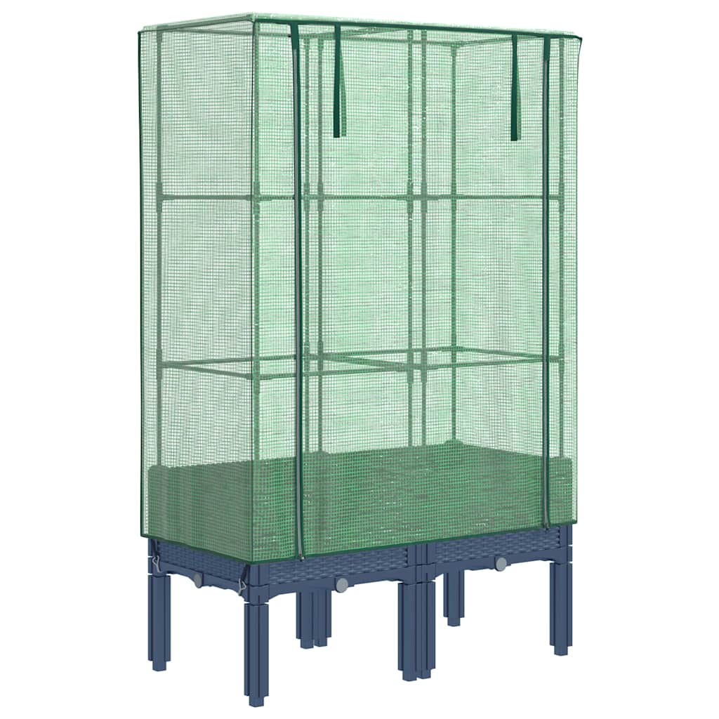 Vidaxl plantenbak verhoogd met kashoes 80x40x140 cm rotanlook