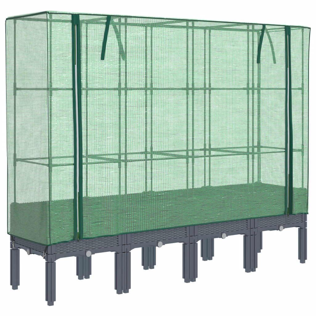 Vidaxl plantenbak verhoogd met kashoes 160x40x140 cm rotanlook