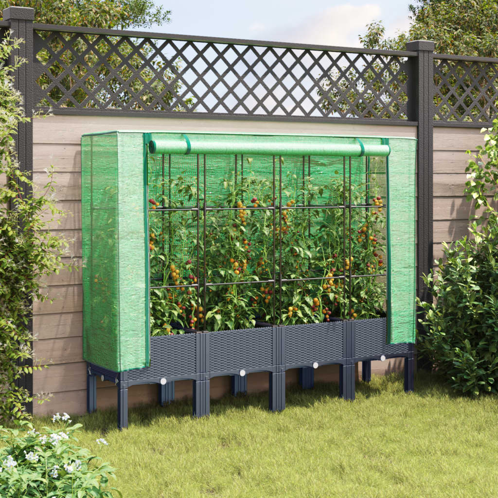 Vidaxl plantenbak verhoogd met kashoes 160x40x140 cm rotanlook
