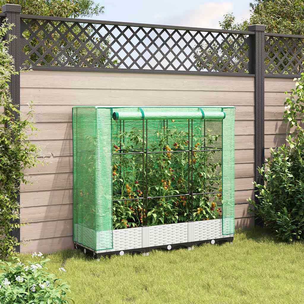 Vidaxl plantenbak verhoogd met kashoes 120x40x123 cm rotanlook