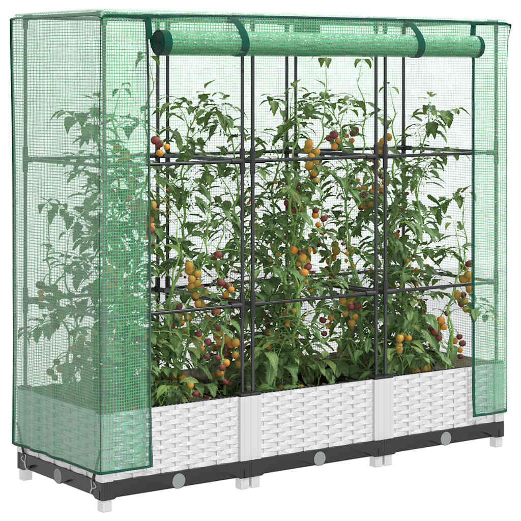 Vidaxl plantenbak verhoogd met kashoes 120x40x123 cm rotanlook