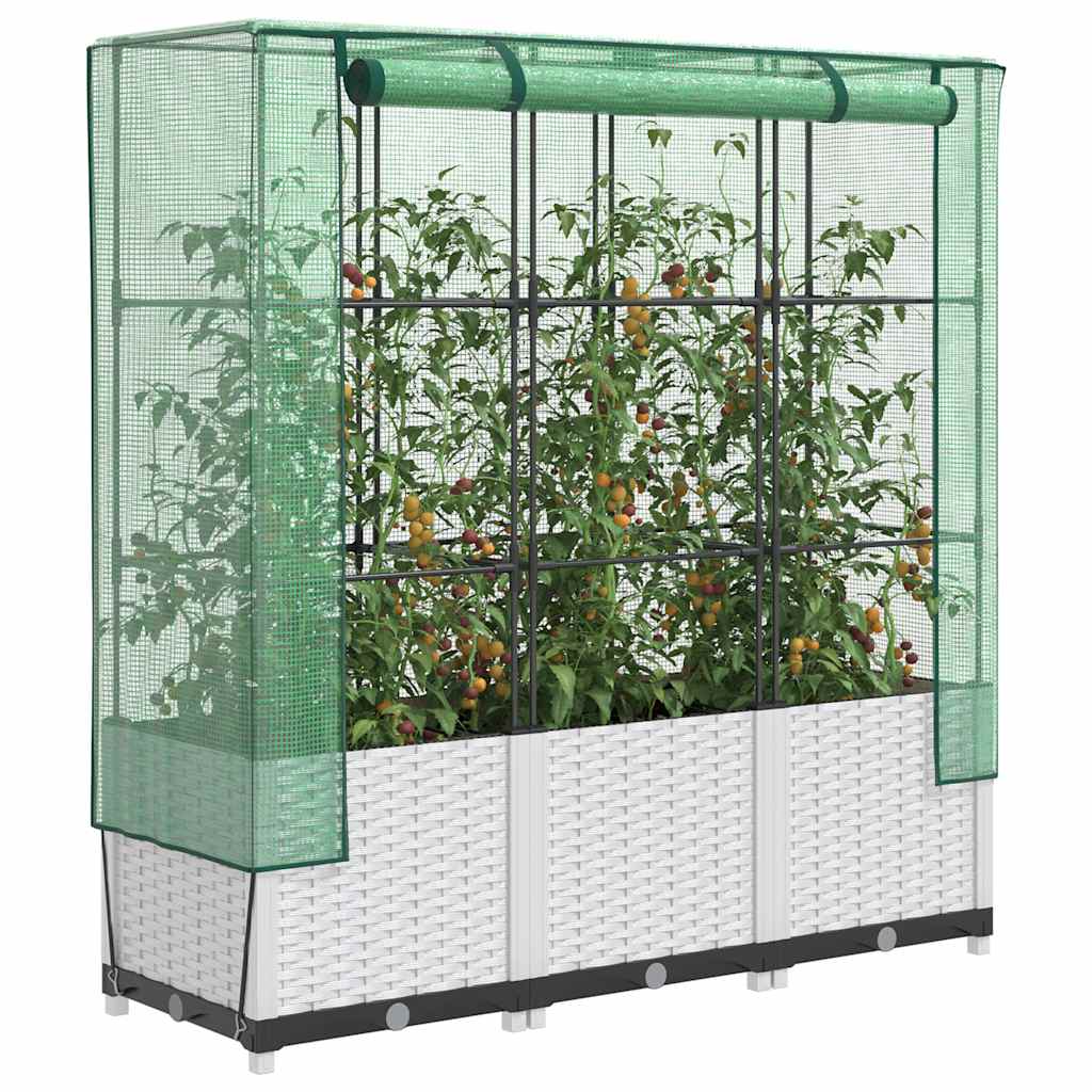 Vidaxl plantenbak verhoogd met kashoes 120x40x138 cm rotanlook