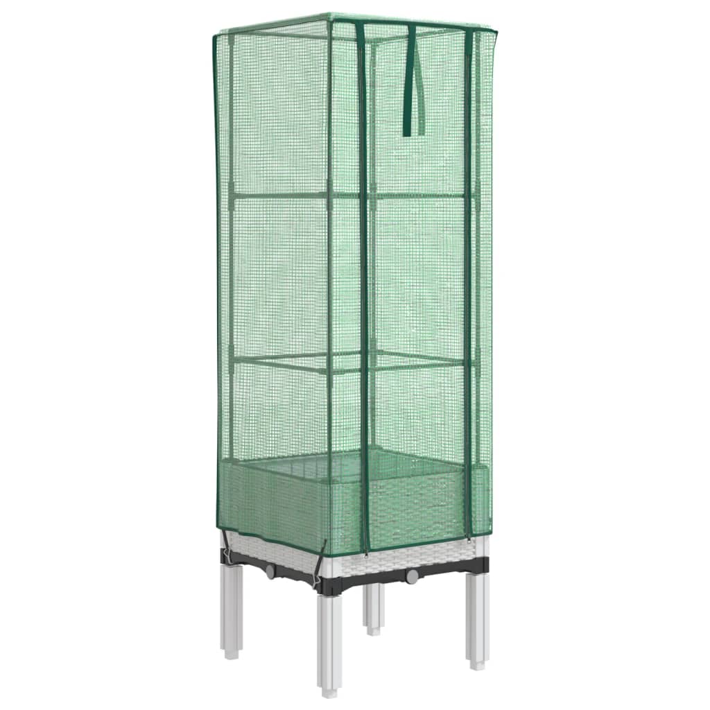 Vidaxl plantenbak verhoogd met kashoes 40x40x140 cm rotanlook