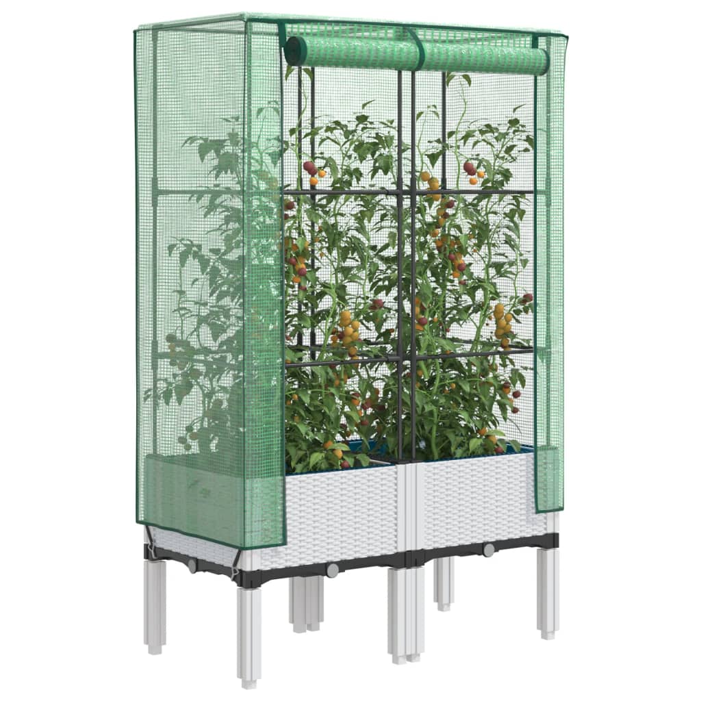 Vidaxl plantenbak verhoogd met kashoes 80x40x140 cm rotanlook