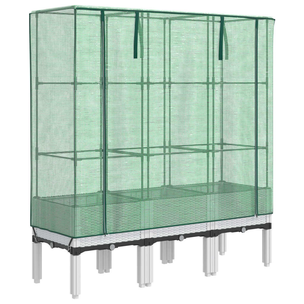Vidaxl plantenbak verhoogd met kashoes 120x40x140 cm rotanlook