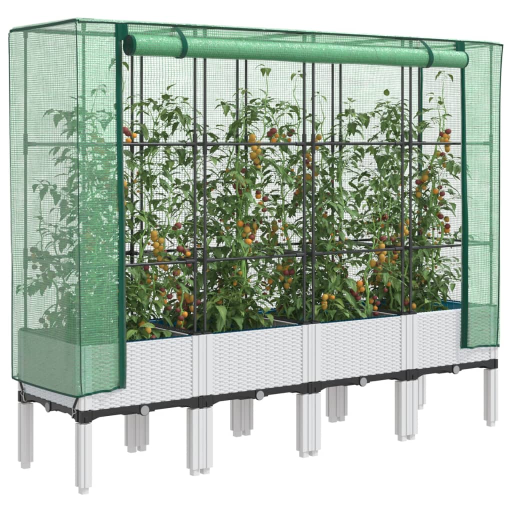 Vidaxl plantenbak verhoogd met kashoes 160x40x140 cm rotanlook