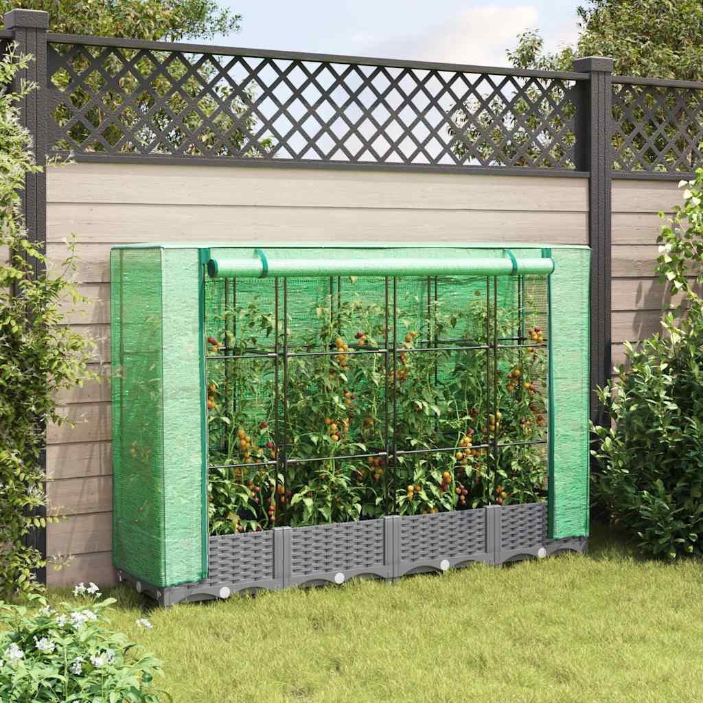 VidaXL Plantenbak verhoogd met kashoes 160x40x123 cm rotanlook