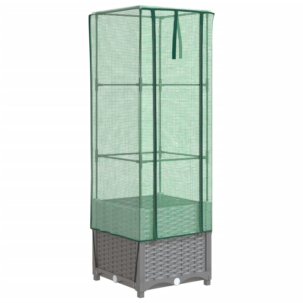 Vidaxl plantenbak verhoogd met kashoes 40x40x139 cm rotanlook