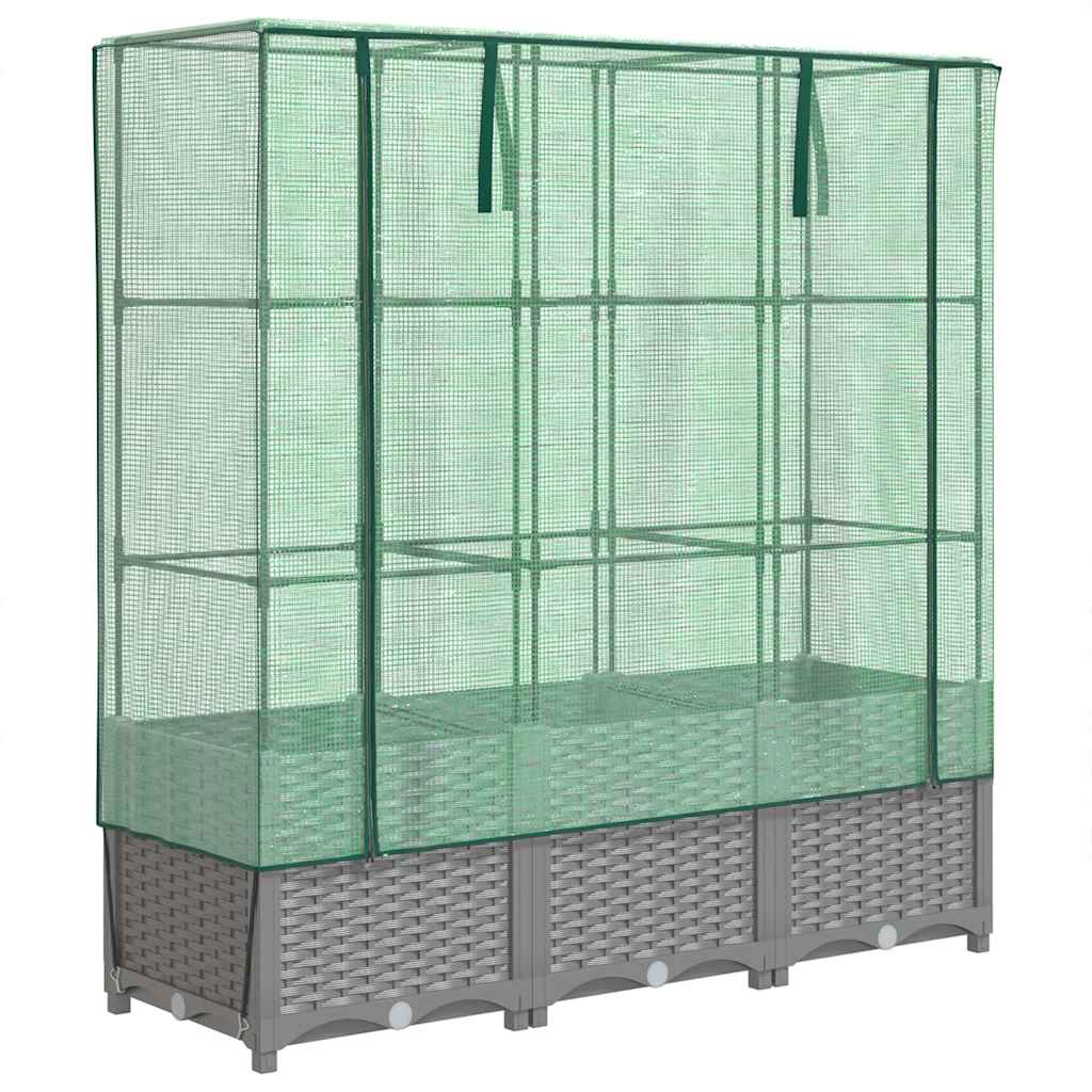 VidaXL Plantenbak verhoogd met kashoes 120x40x138 cm rotanlook