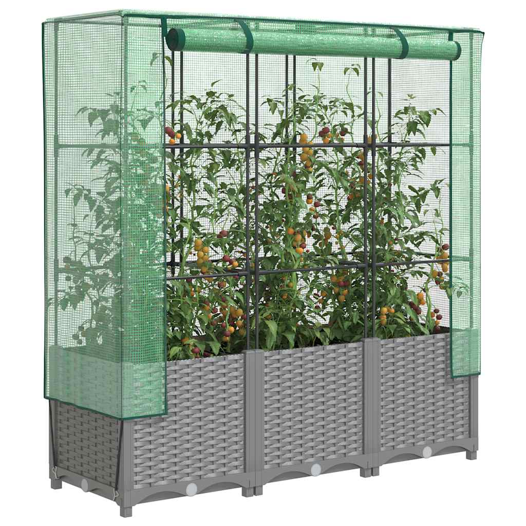 VidaXL Plantenbak verhoogd met kashoes 120x40x138 cm rotanlook