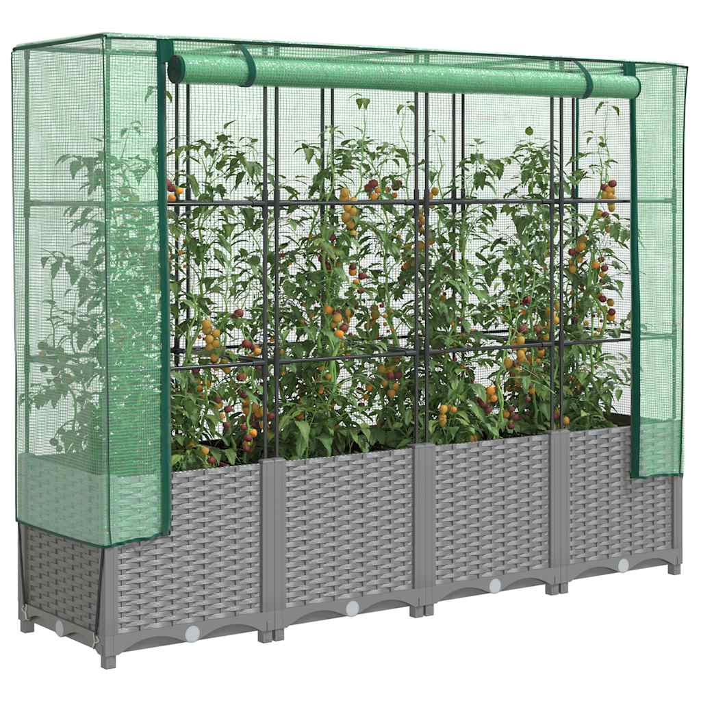 VidaXL Plantenbak verhoogd met kashoes 160x40x138 cm rotanlook