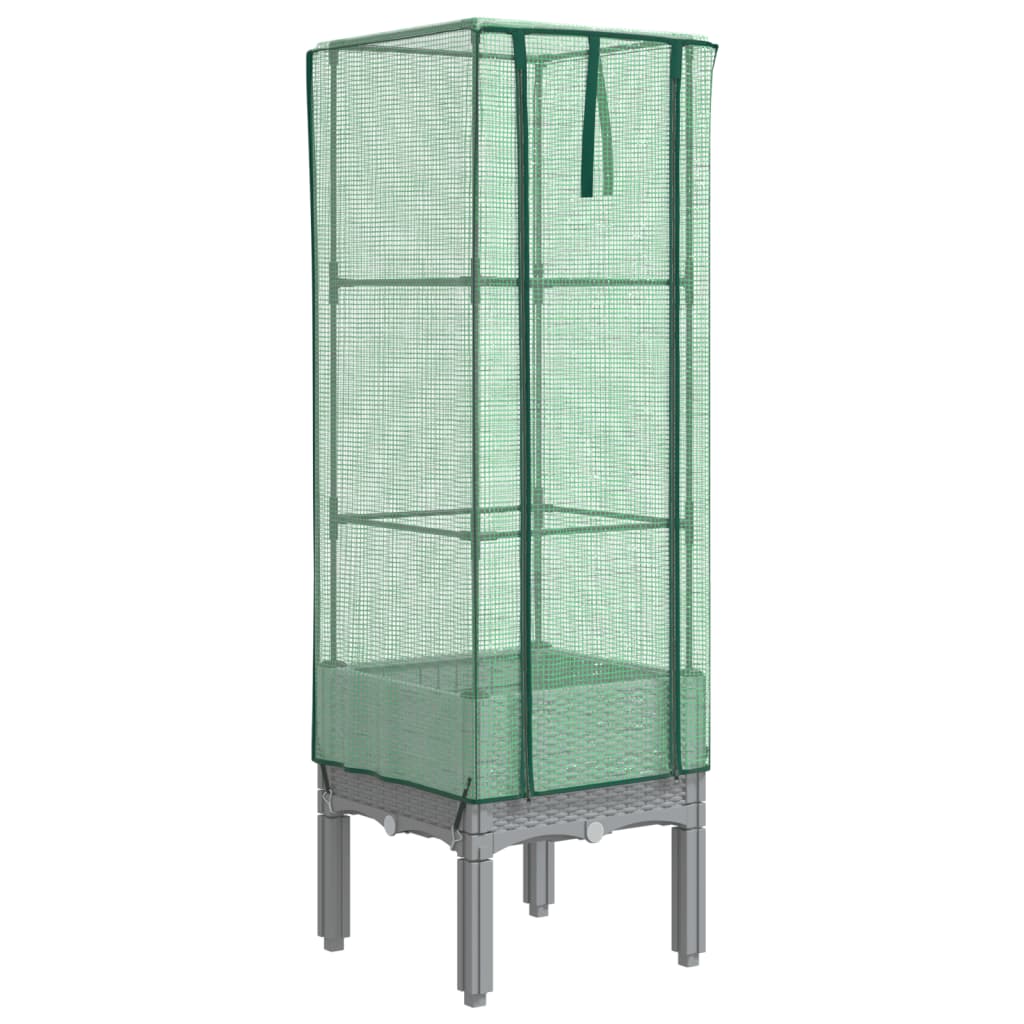 Vidaxl plantenbak verhoogd met kashoes 40x40x140 cm rotanlook