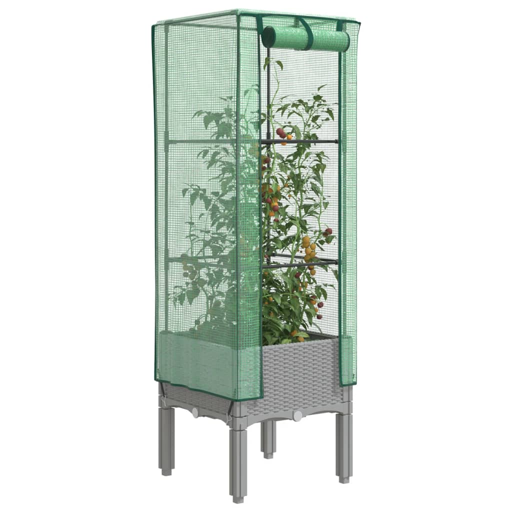 Vidaxl plantenbak verhoogd met kashoes 40x40x140 cm rotanlook