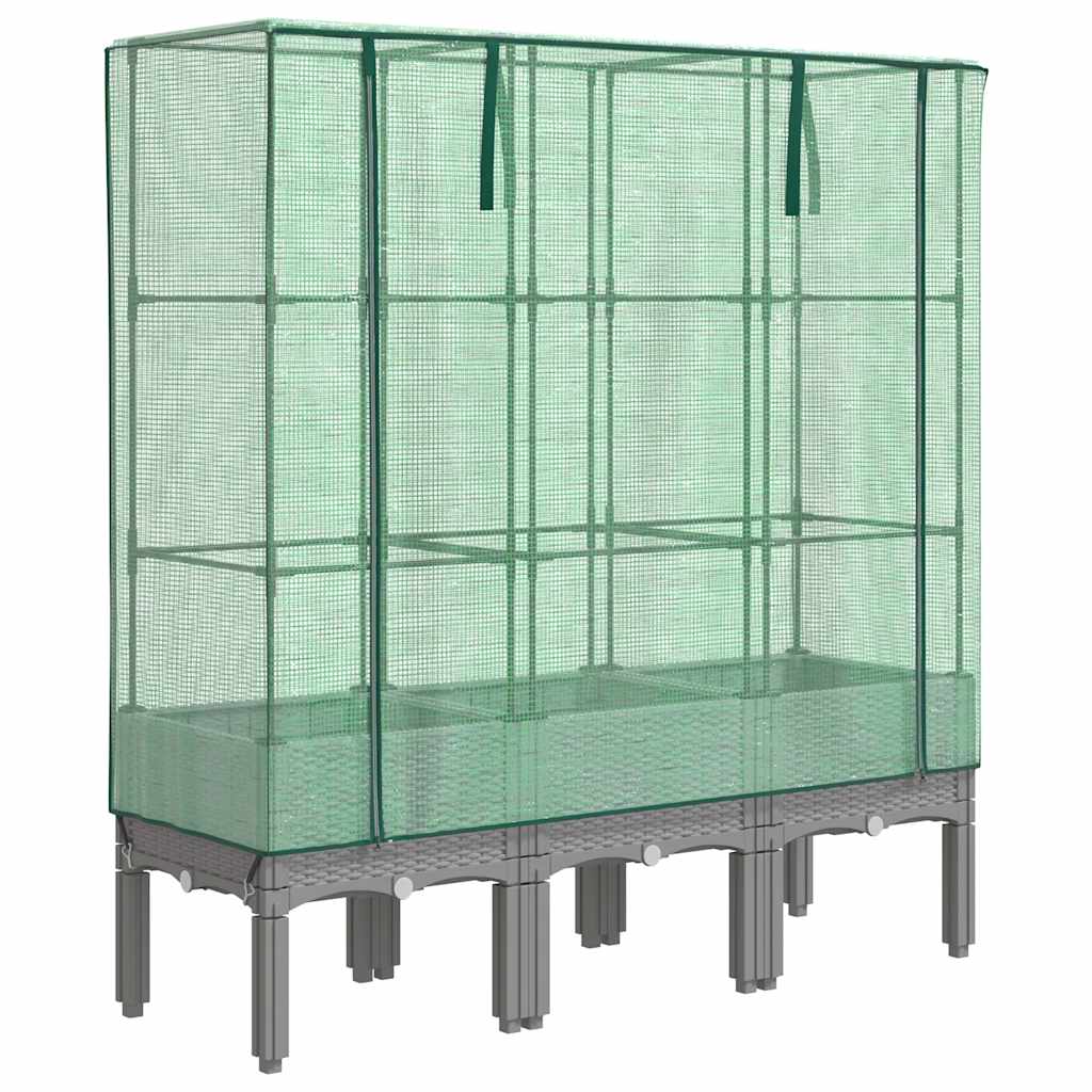Vidaxl plantenbak verhoogd met kashoes 120x40x140 cm rotanlook