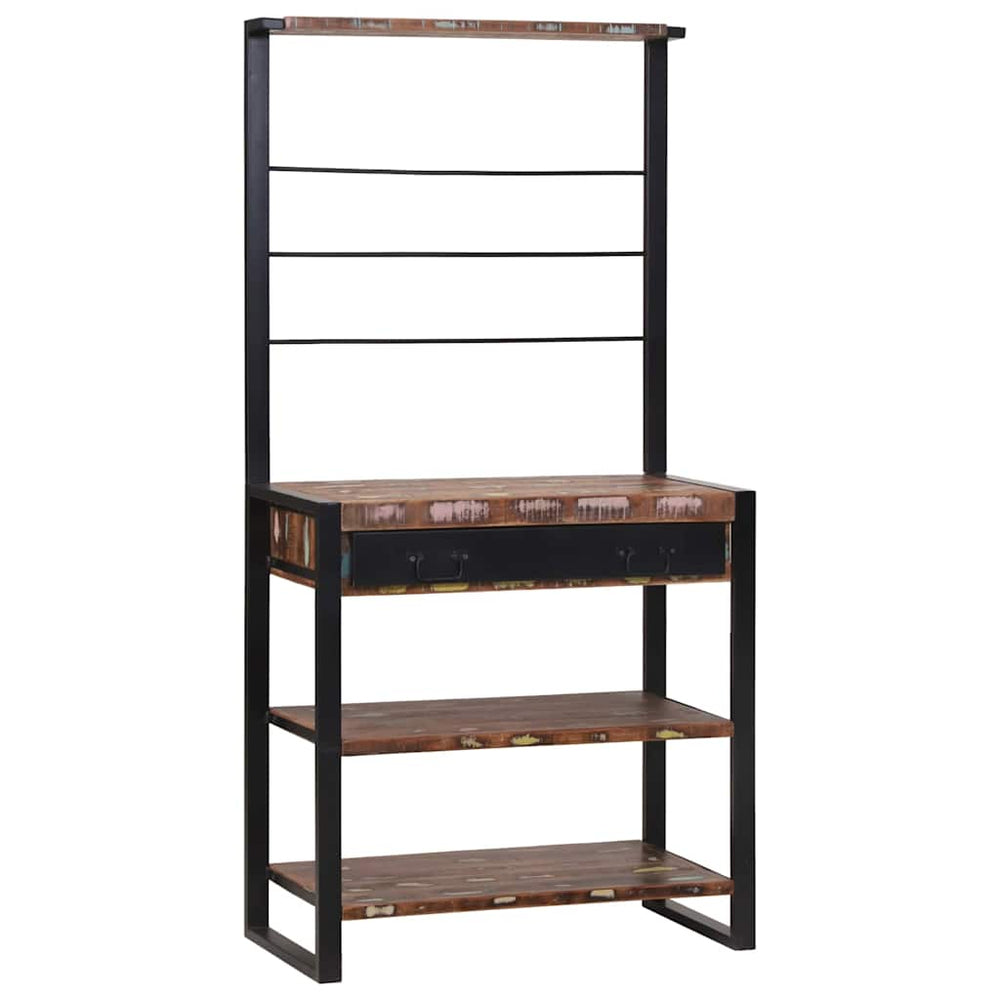 Vidaxl keukenrek multikleur en zwart 80 x 40 x 160 cm