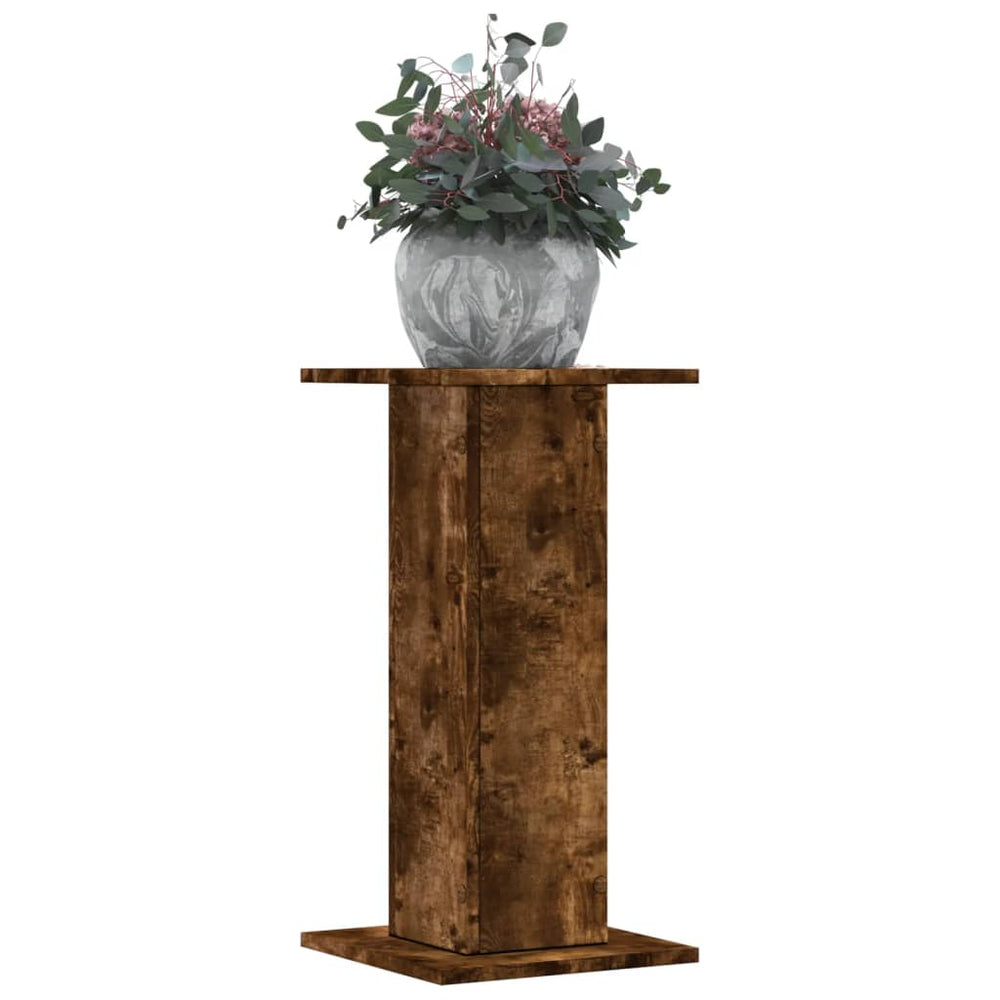 Vidaxl plantenstandaards 2 st 30x30x60 cm bewerkt hout gerookt eiken