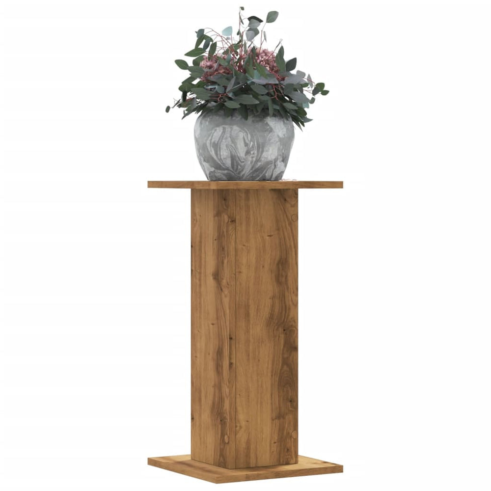 Vidaxl plantenstandaards 2 st 30x30x60 cm hout artisanaal eiken