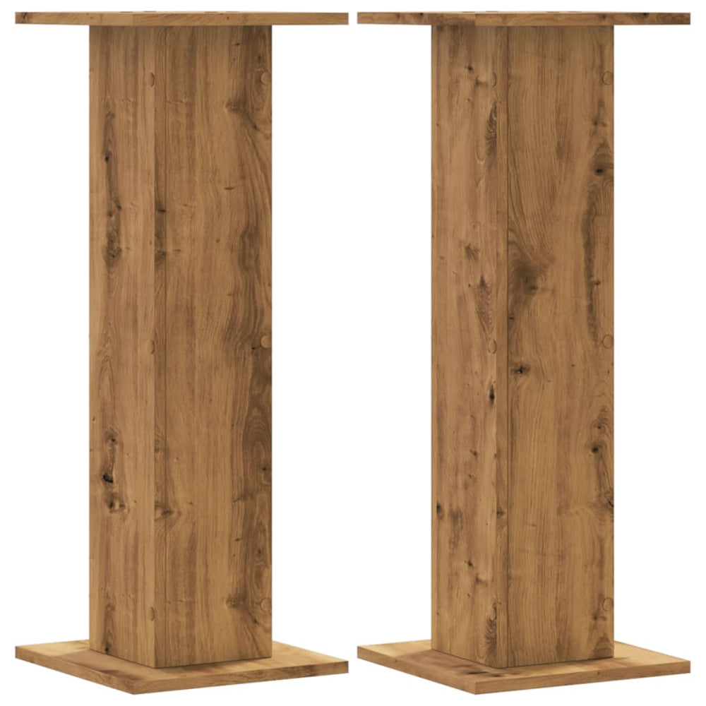 Vidaxl plantenstandaards 2 st 30x30x80 cm hout artisanaal eiken