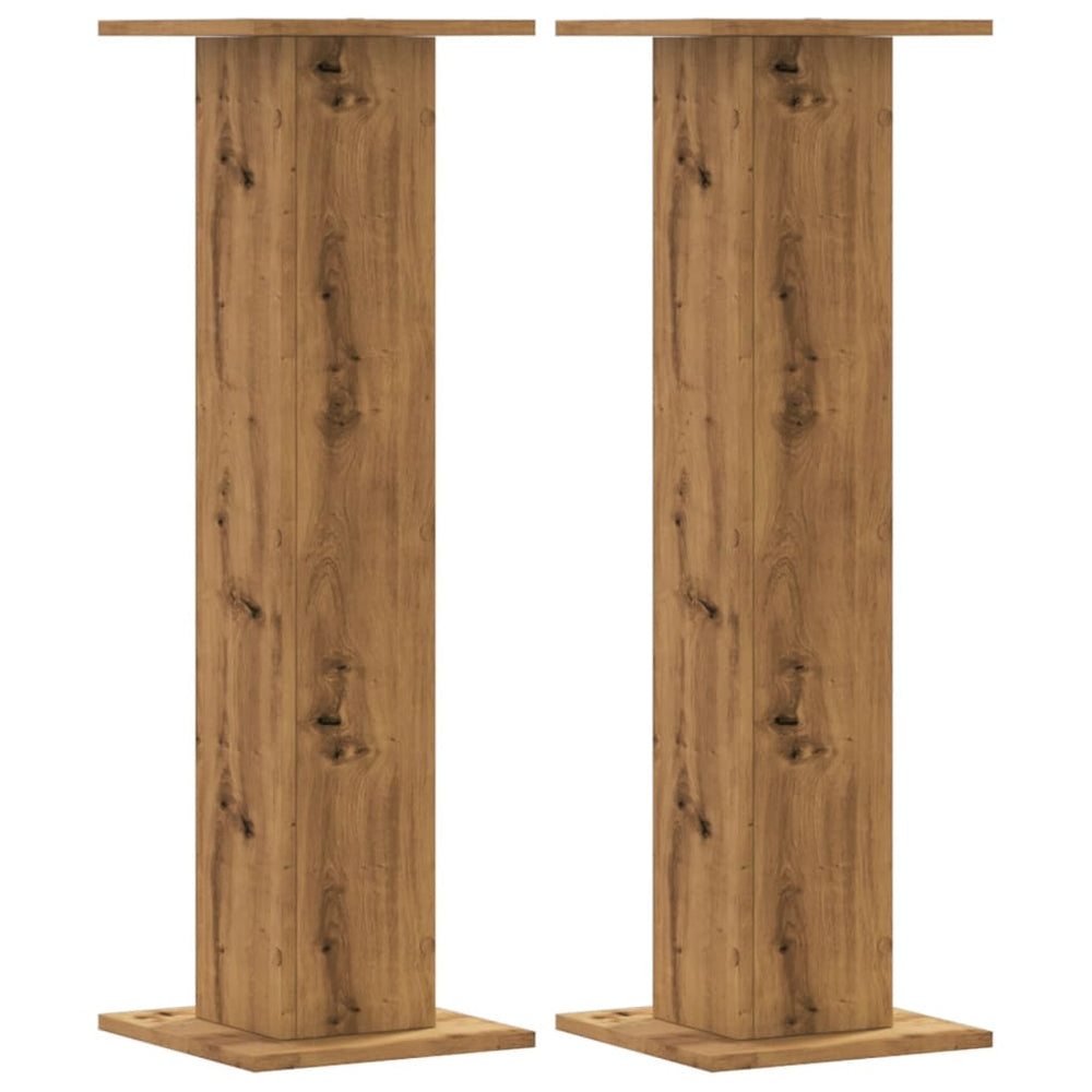 Vidaxl plantenstandaards 2 st 30x30x95 cm hout artisanaal eiken