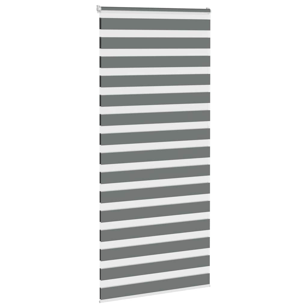 Vidaxl zebra rolgordijn 95x200 cm stofbreedte 90,9 cm donkergrijs