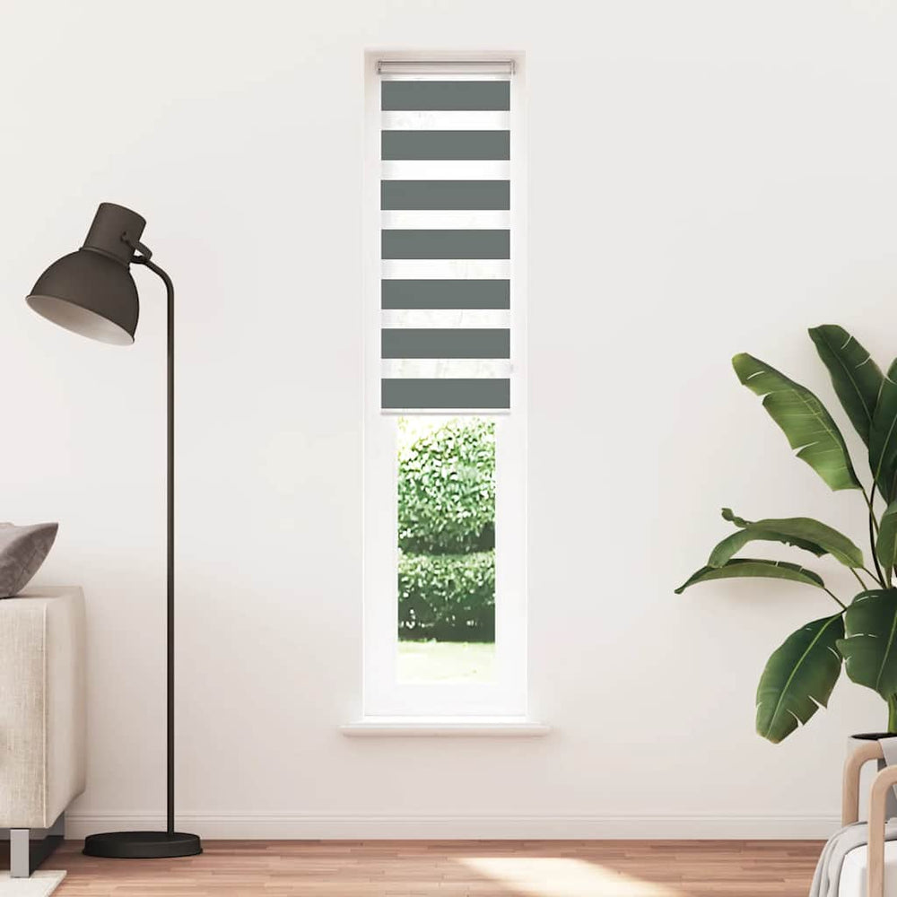 Vidaxl zebra rolgordijn 45x230 cm stofbreedte 40,9 cm donkergrijs