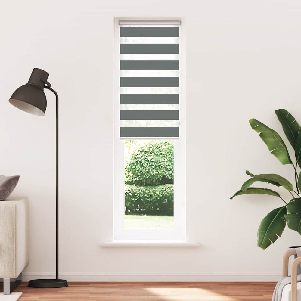 Vidaxl zebra rolgordijn 60x230 cm stofbreedte donkergrijs 55,9 cm