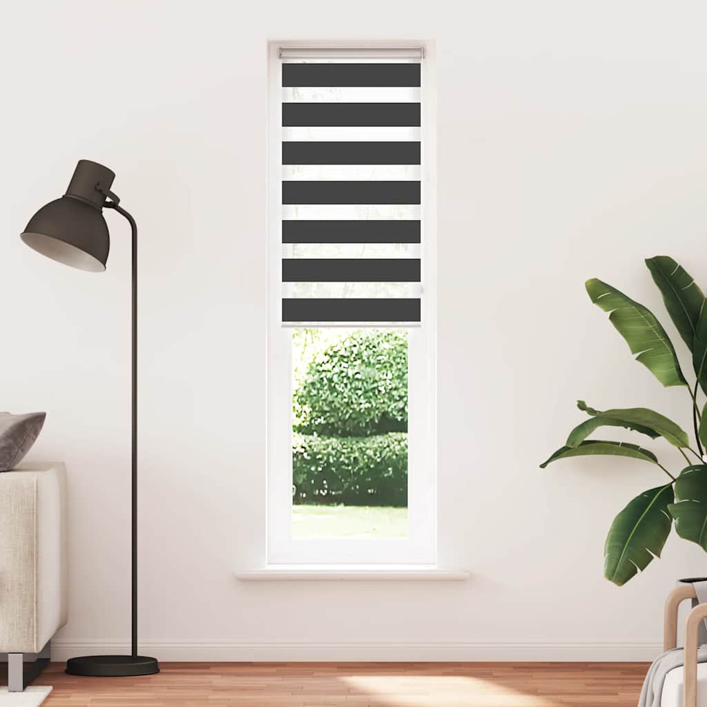 Vidaxl zebra rolgordijn 60x200 cm stofbreedte zwart 55,9 cm