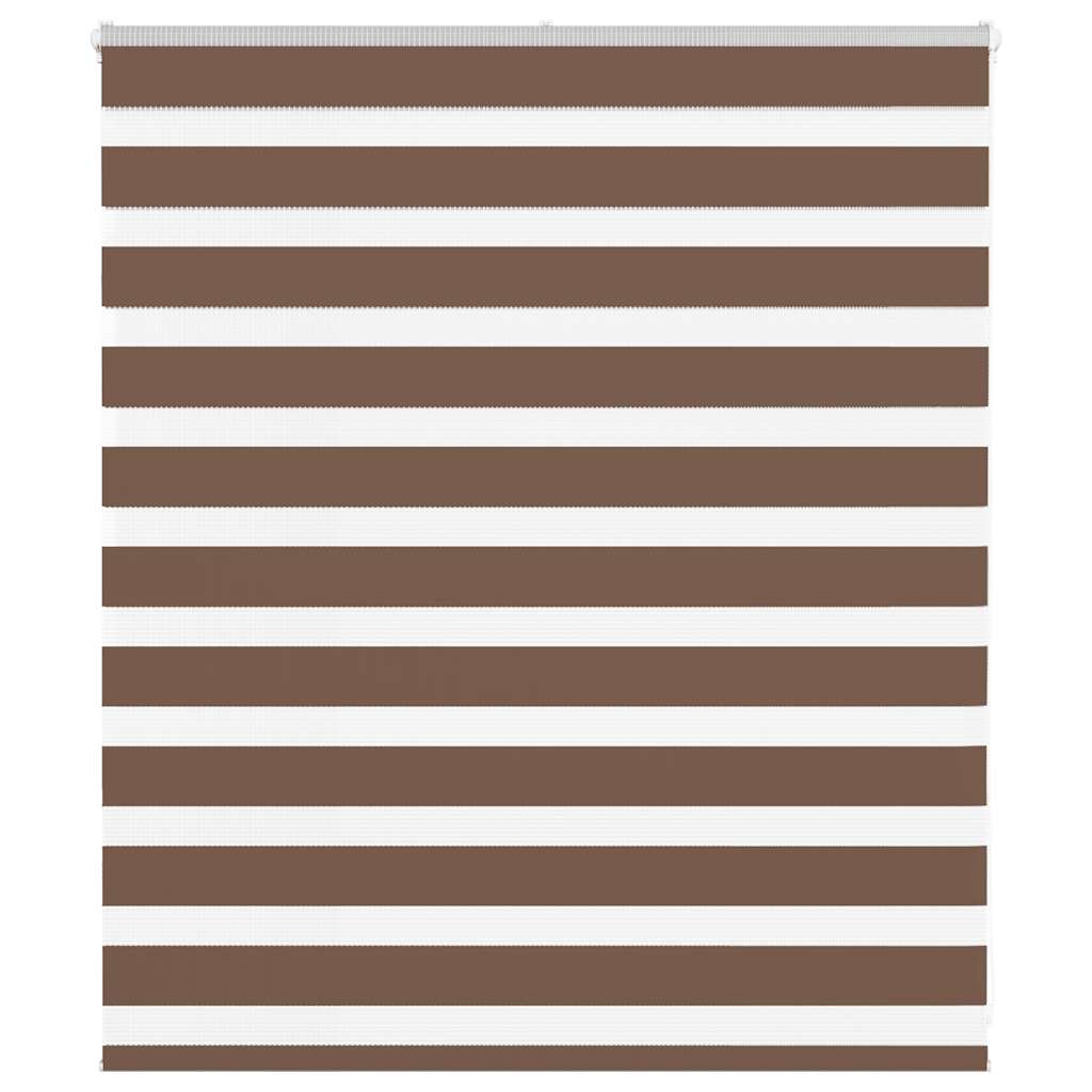 Vidaxl zebra rolgordijn 135x100 cm stofbreedte 130,9cm polyester bruin