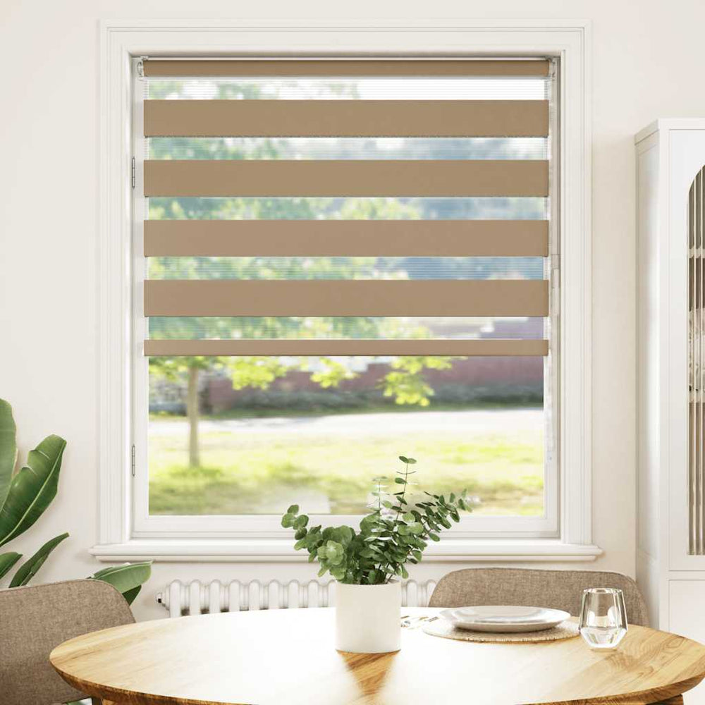 Vidaxl zebra blind 105x100 cm stofbreedte 100,9 cm polyester zandbruin